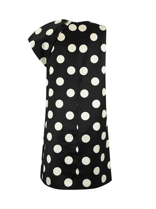 Abito tattico in duchesse di cotone a pois nero e bianco MAX MARA STUDIO | 2426226173600001